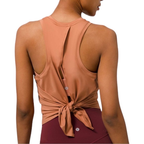lululemon athletica Tops - Lululemon women’s all tied up tank top slit back rust orange